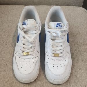 Nike Air Force 1 White with Blue Highlights